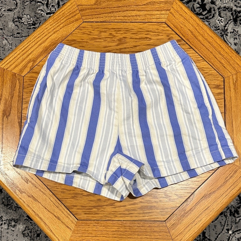 *WILFRED* Free Blue x White High Waist Striped Shorts w/ Pockets Size Small